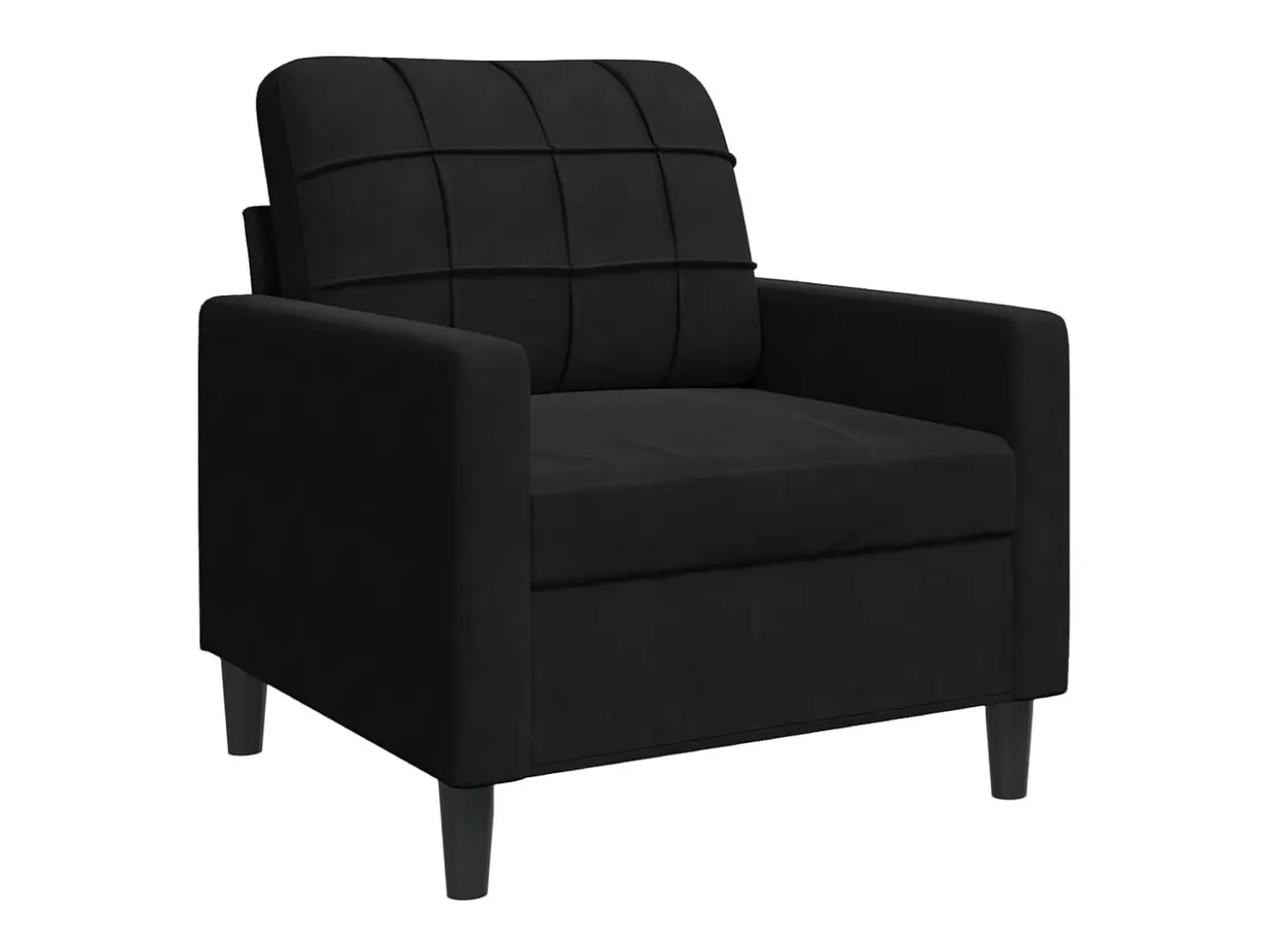 Sillón de terciopelo negro 60 cm