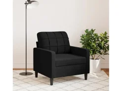 Sillón de terciopelo negro 60 cm