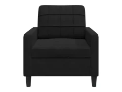 Sillón de terciopelo negro 60 cm