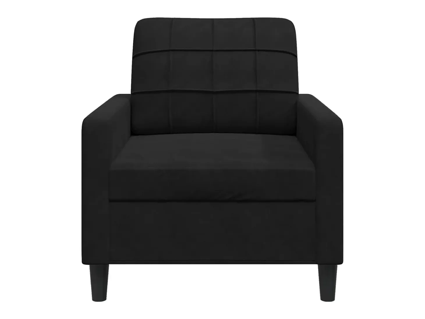 Sillón de terciopelo negro 60 cm