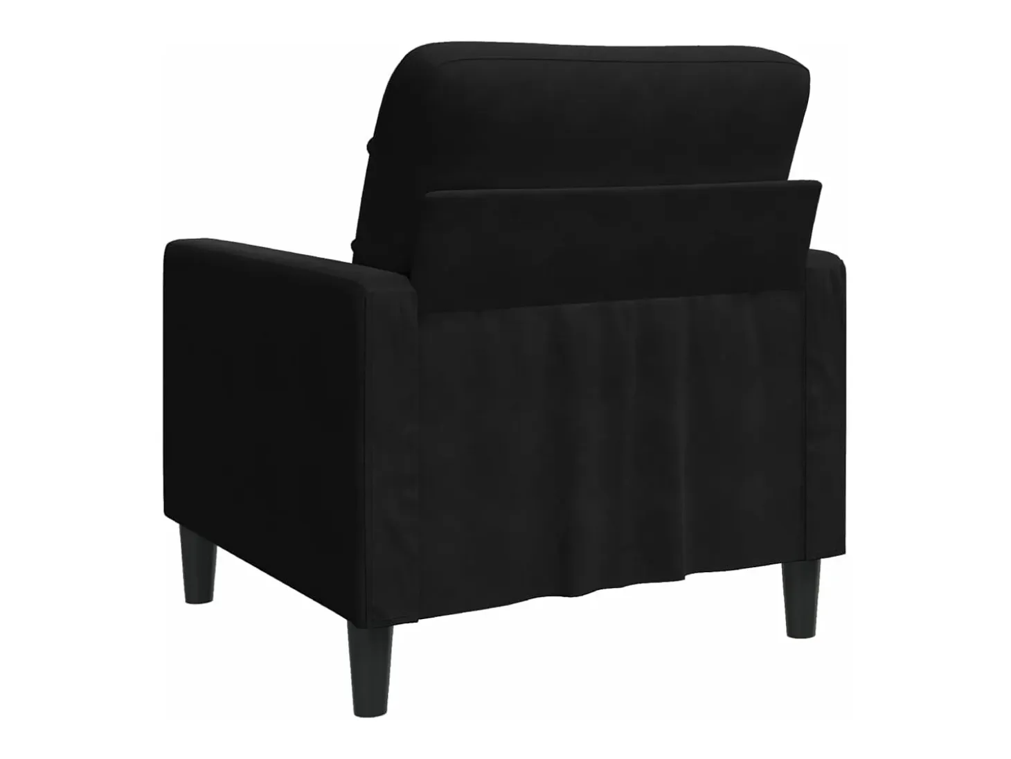 Sillón de terciopelo negro 60 cm