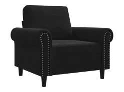 Sillón de terciopelo negro de 60 cm
