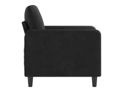 Sillón de terciopelo negro 60 cm