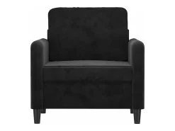 Sillón de terciopelo negro 60 cm
