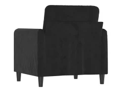Sillón de terciopelo negro 60 cm