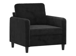 Sillón de terciopelo negro 60 cm