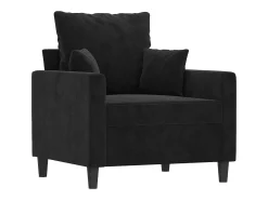 Sillón de terciopelo negro 60 cm