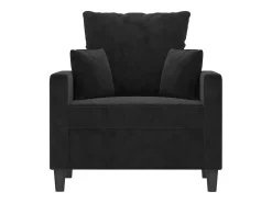 Sillón de terciopelo negro de 60 cm