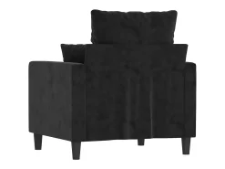 Sillón de terciopelo negro de 60 cm