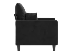 Sillón de terciopelo negro de 60 cm