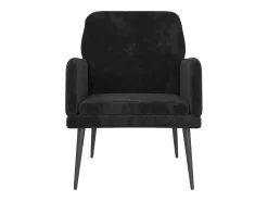 Sillón de terciopelo negro 62x79x79 cm