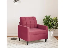 Sillón de terciopelo rojo tinto 60 cm