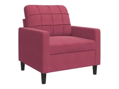 Sillón de terciopelo rojo tinto 60 cm
