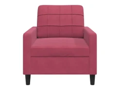 Sillón de terciopelo rojo tinto 60 cm