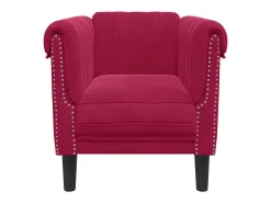 Sillón de terciopelo rojo tinto