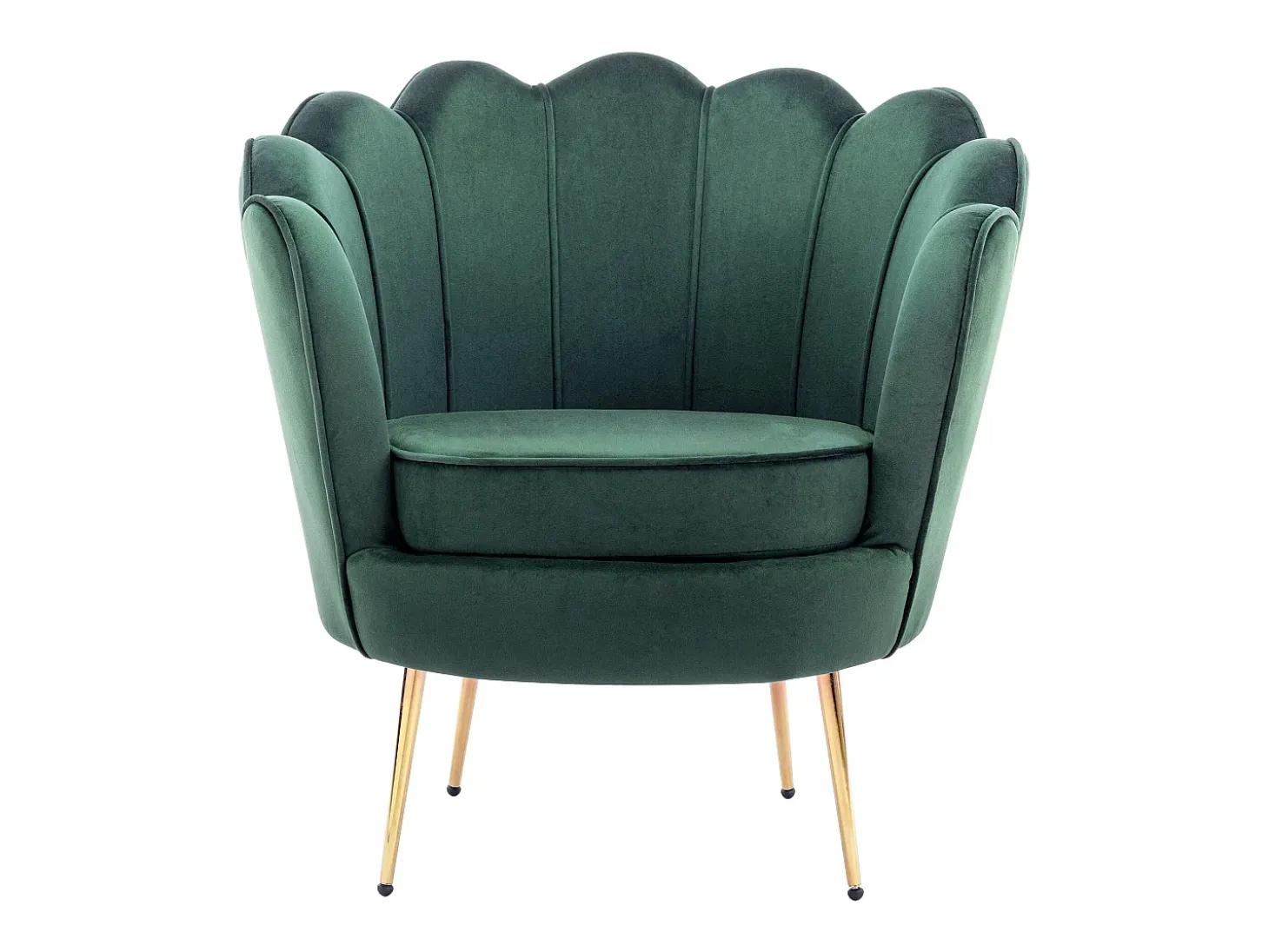 Sillón de terciopelo verde pino estilo art decó DANDELION