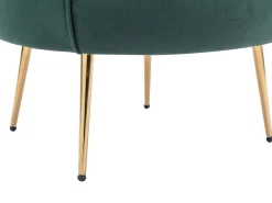 Sillón de terciopelo verde pino estilo art decó DANDELION