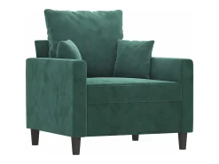 Sillón de terciopelo verde oscuro 60 cm