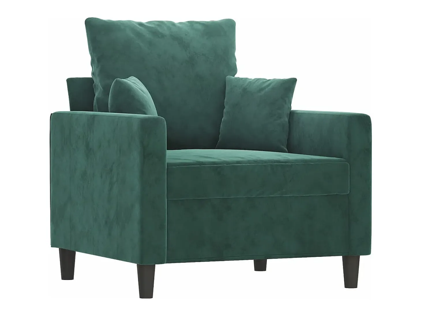 Sillón de terciopelo verde oscuro 60 cm