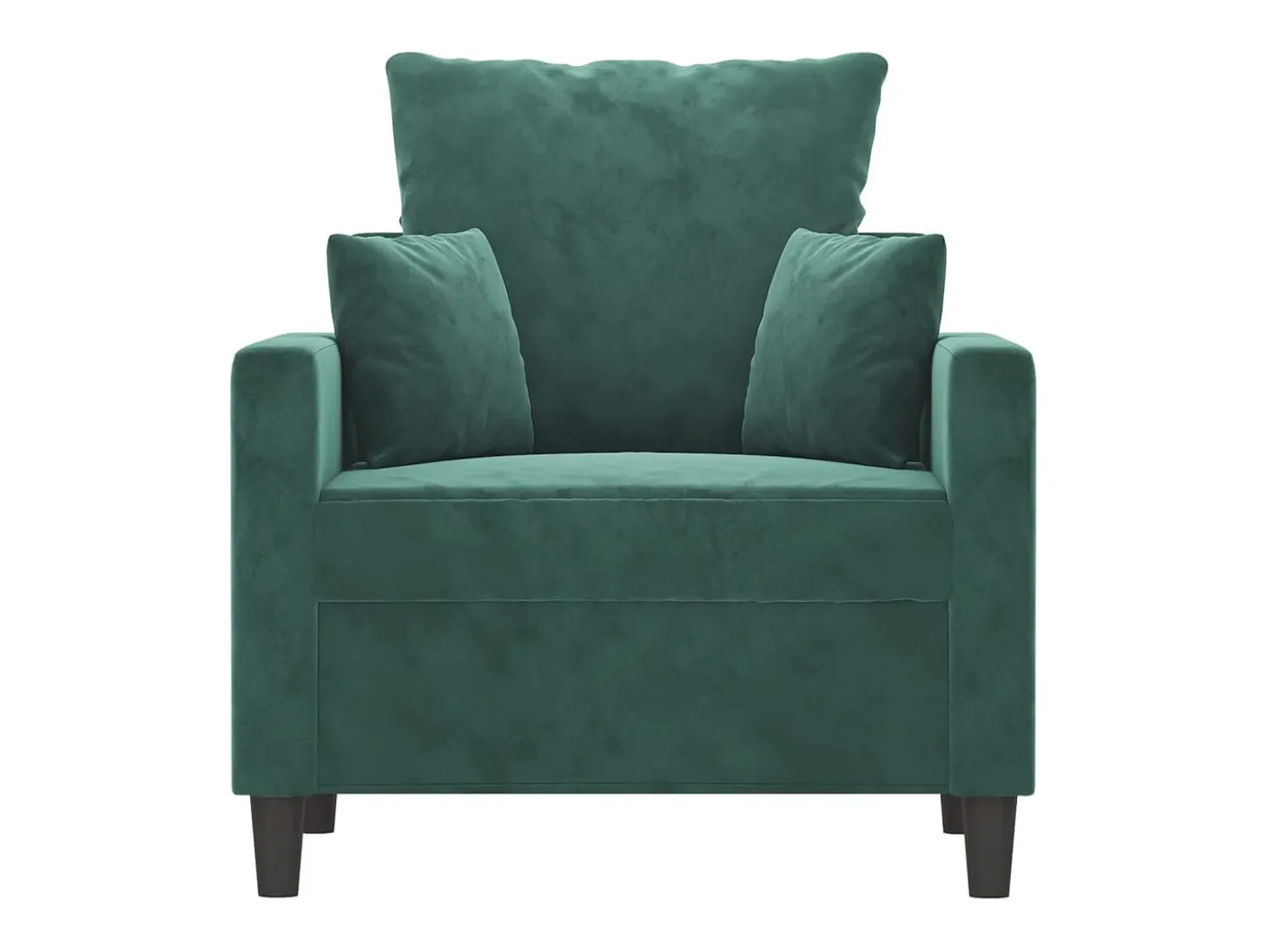 Sillón de terciopelo verde oscuro 60 cm