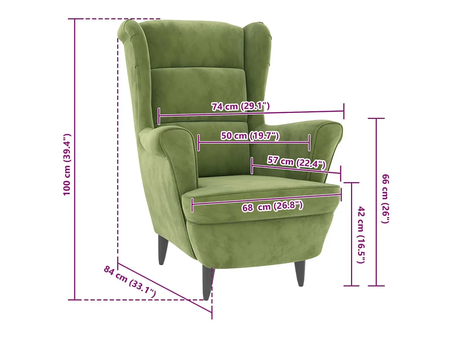 Sillón de terciopelo verde claro
