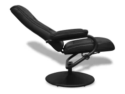 Sillón de TV con reposapiés cuero sintético sintético negro