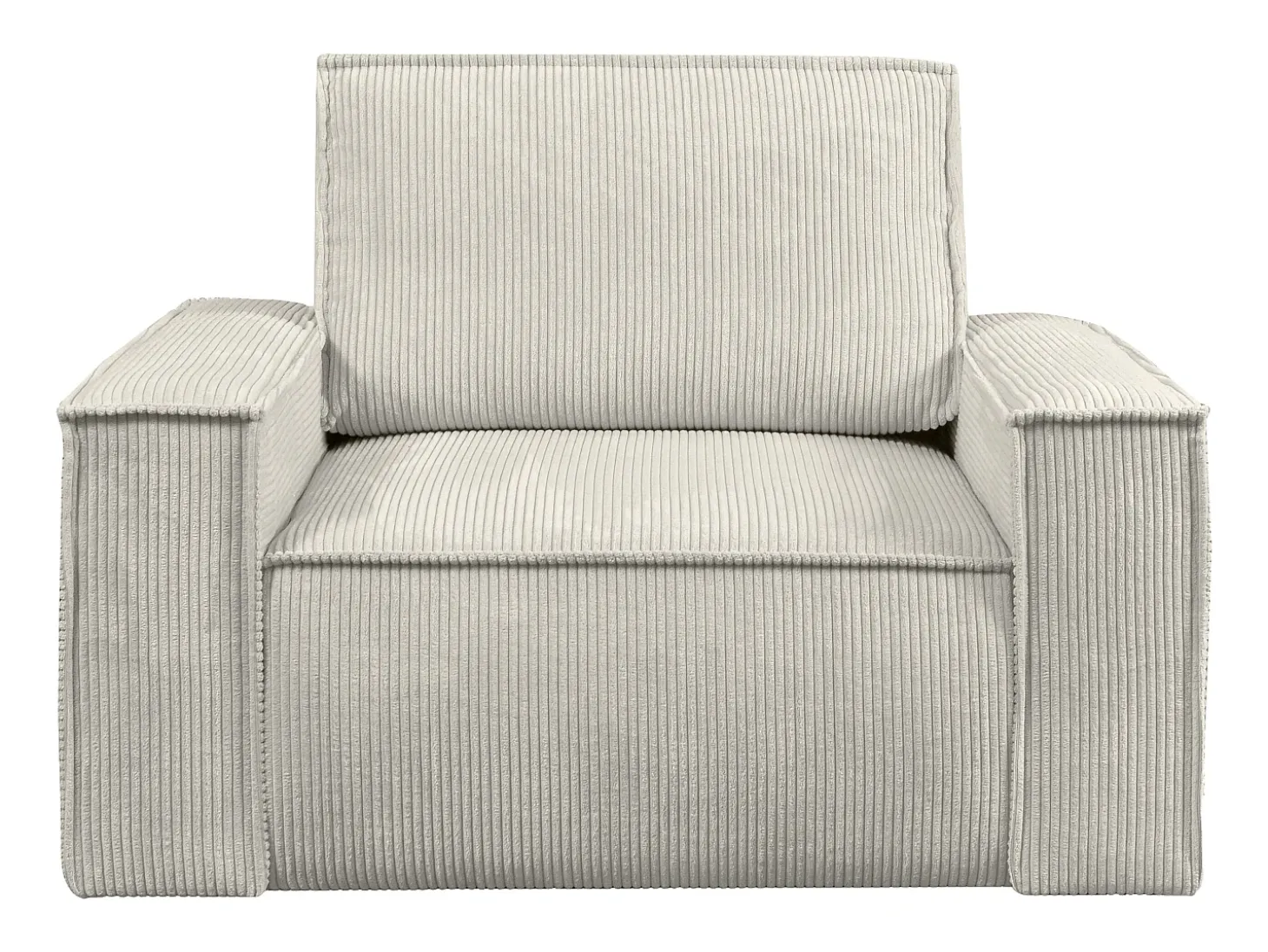 Sillón derecho de pana beige con estilo design AMELIA