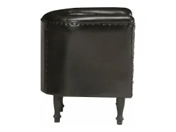 Sillón diseño de cubo cuero auténtico negro