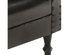 Sillón diseño de cubo cuero auténtico negro