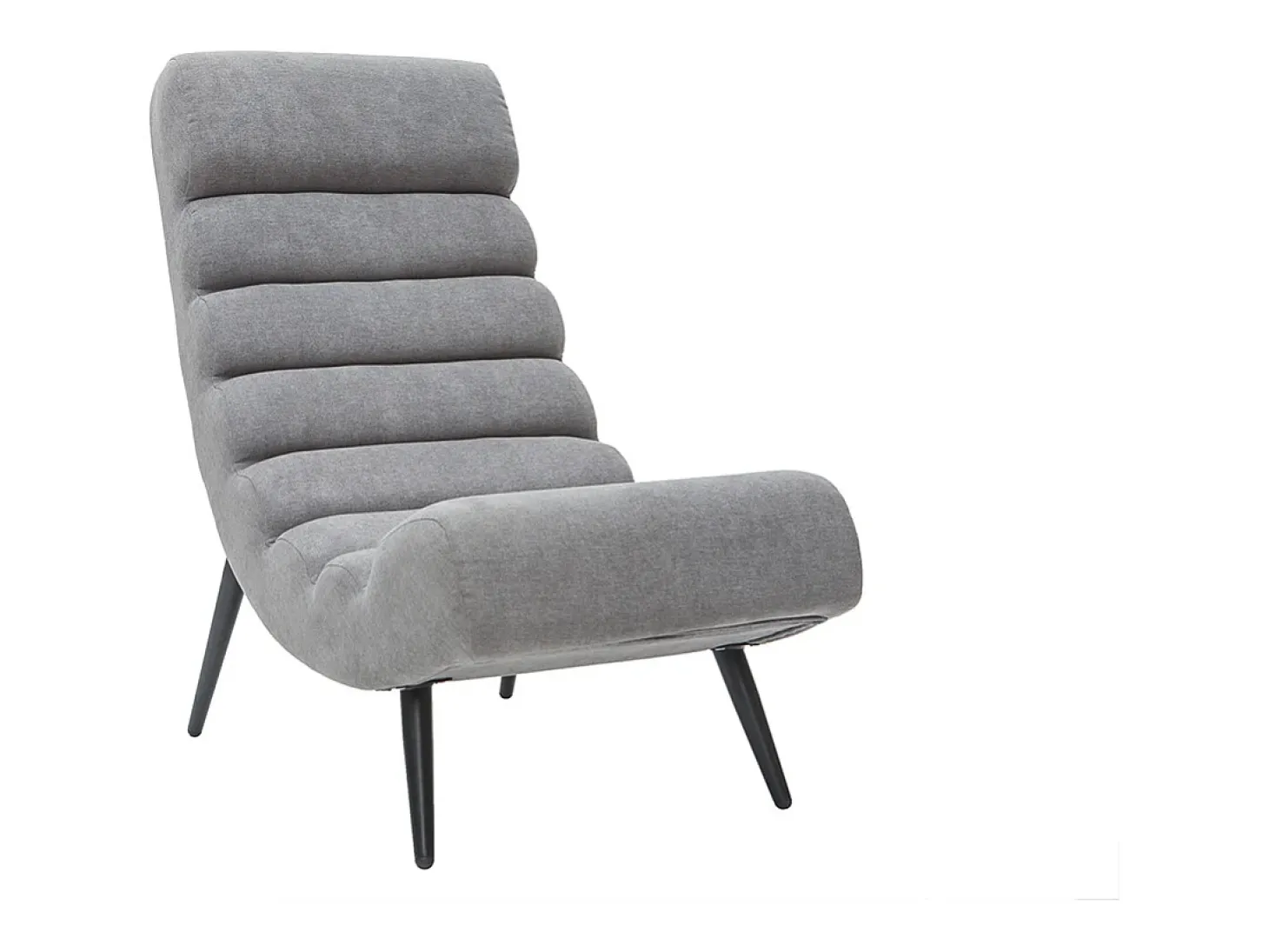 Sillón efecto terciopelo gris y metal negro TAYLOR