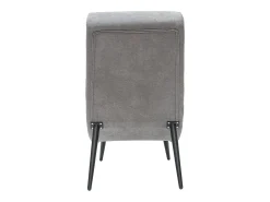 Sillón efecto terciopelo gris y metal negro TAYLOR