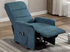 Sillón eléctrico de tela azul CAPUCINE