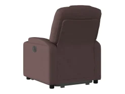 Sillón eléctrico reclinable elevable de tela marrón oscuro