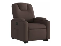 Sillón eléctrico reclinable elevable de tela marrón oscuro