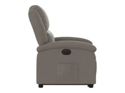 Sillón eléctrico reclinable elevable de tela gris taupe
