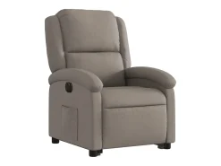 Sillón eléctrico reclinable elevable de tela gris taupe