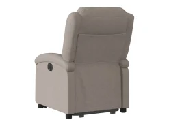Sillón eléctrico reclinable elevable de tela gris taupe