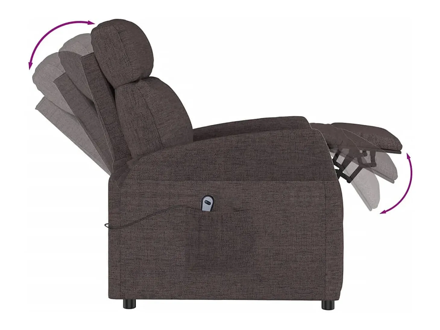 Sillón elevable tela marrón oscuro