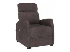 Sillón elevable tela marrón oscuro