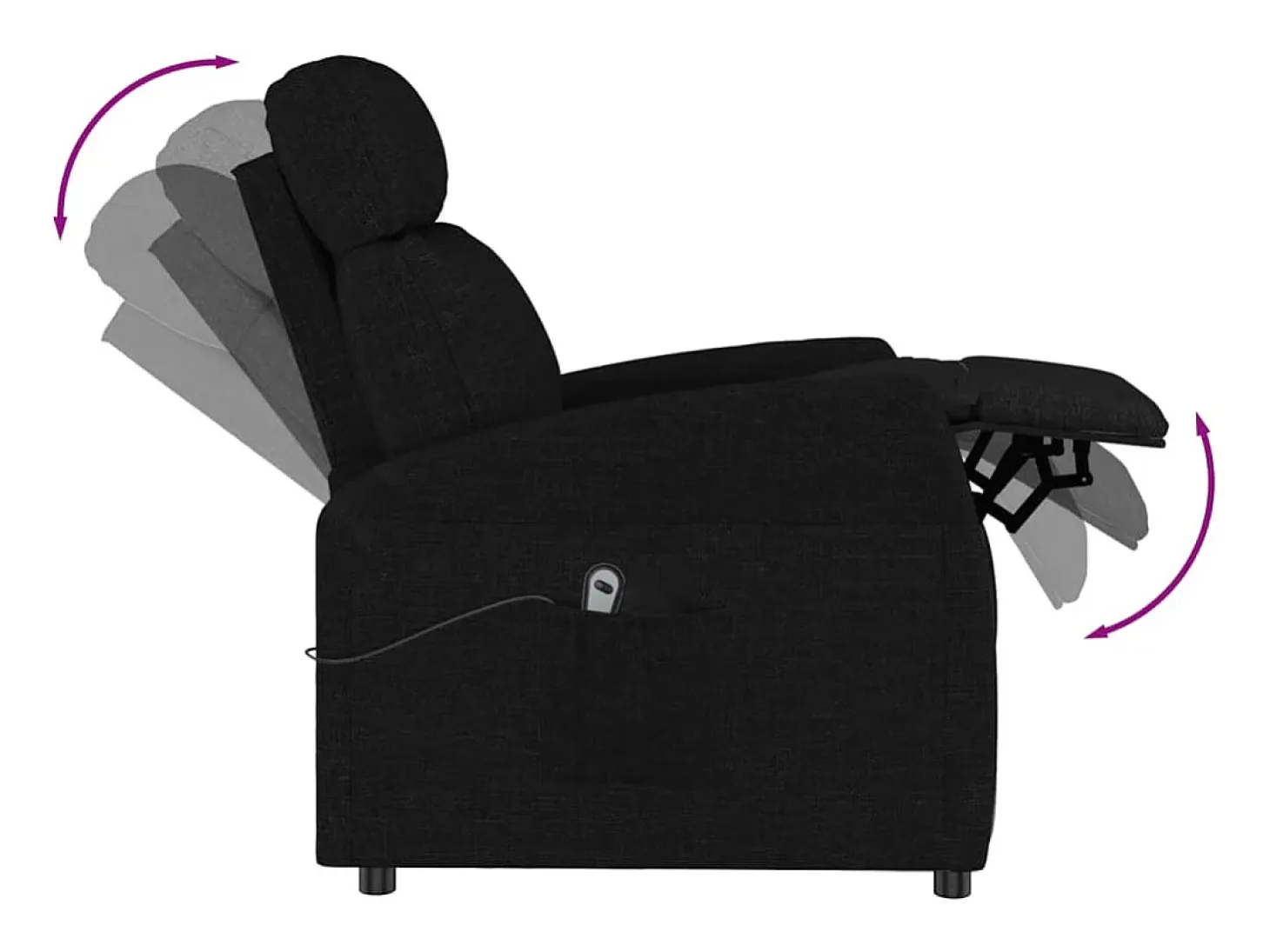 Sillón elevable tela negro