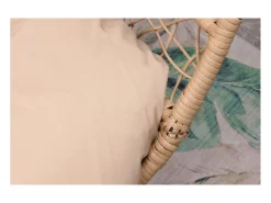 Sillón en forma de huevo resina efecto de ratán beige JANE