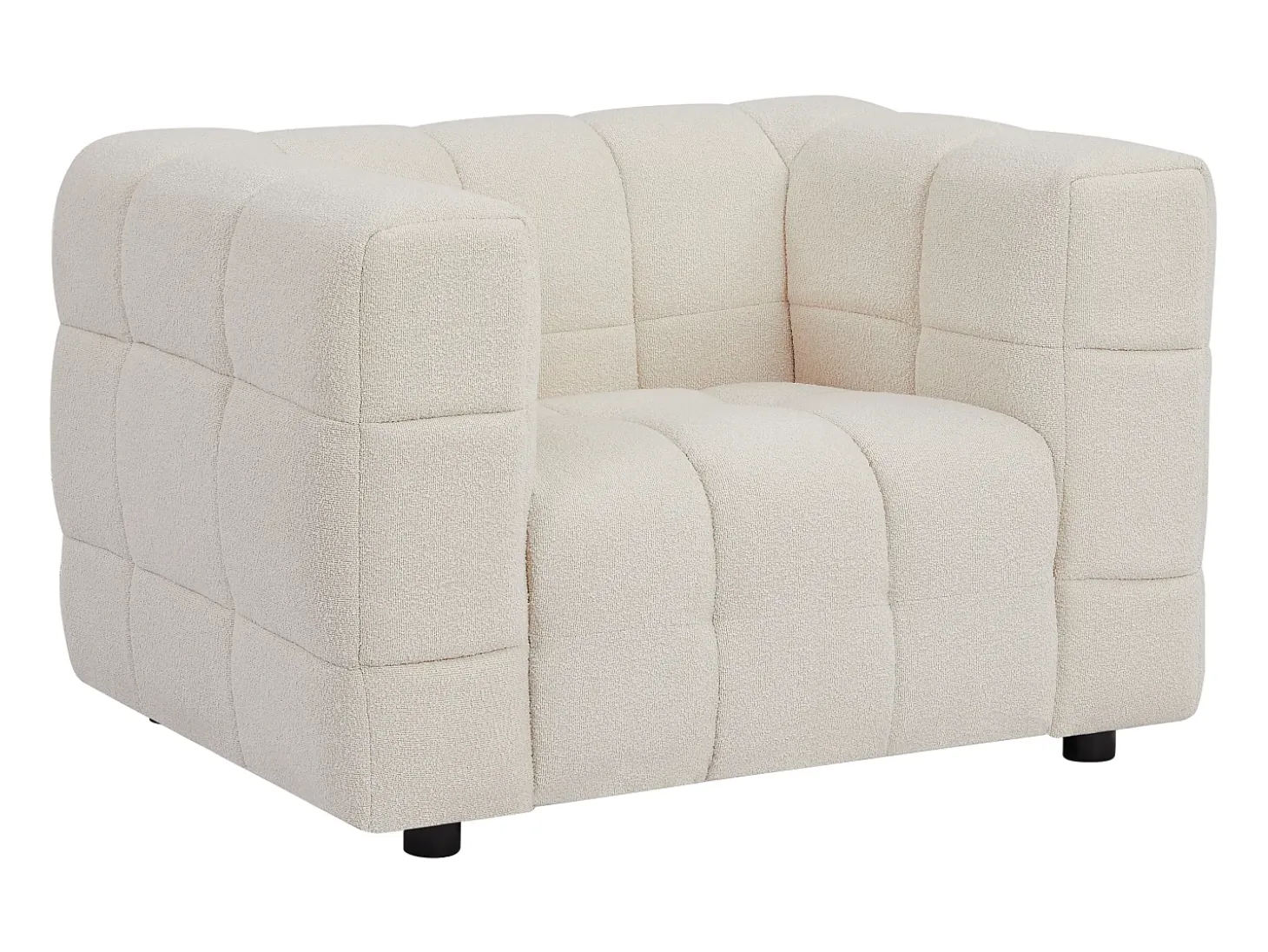 Sillón en tela bouclé blanco marfil LERICI de Pascal Morabito