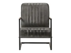 Sillón en voladizo cuero auténtico gris envejecido