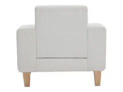 Sillón escandinavo blanco patas madera FJORD