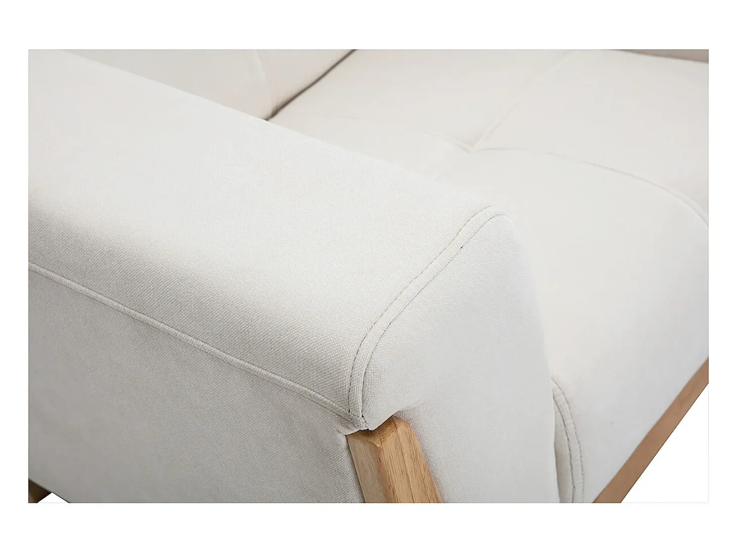 Sillón escandinavo blanco patas madera FJORD