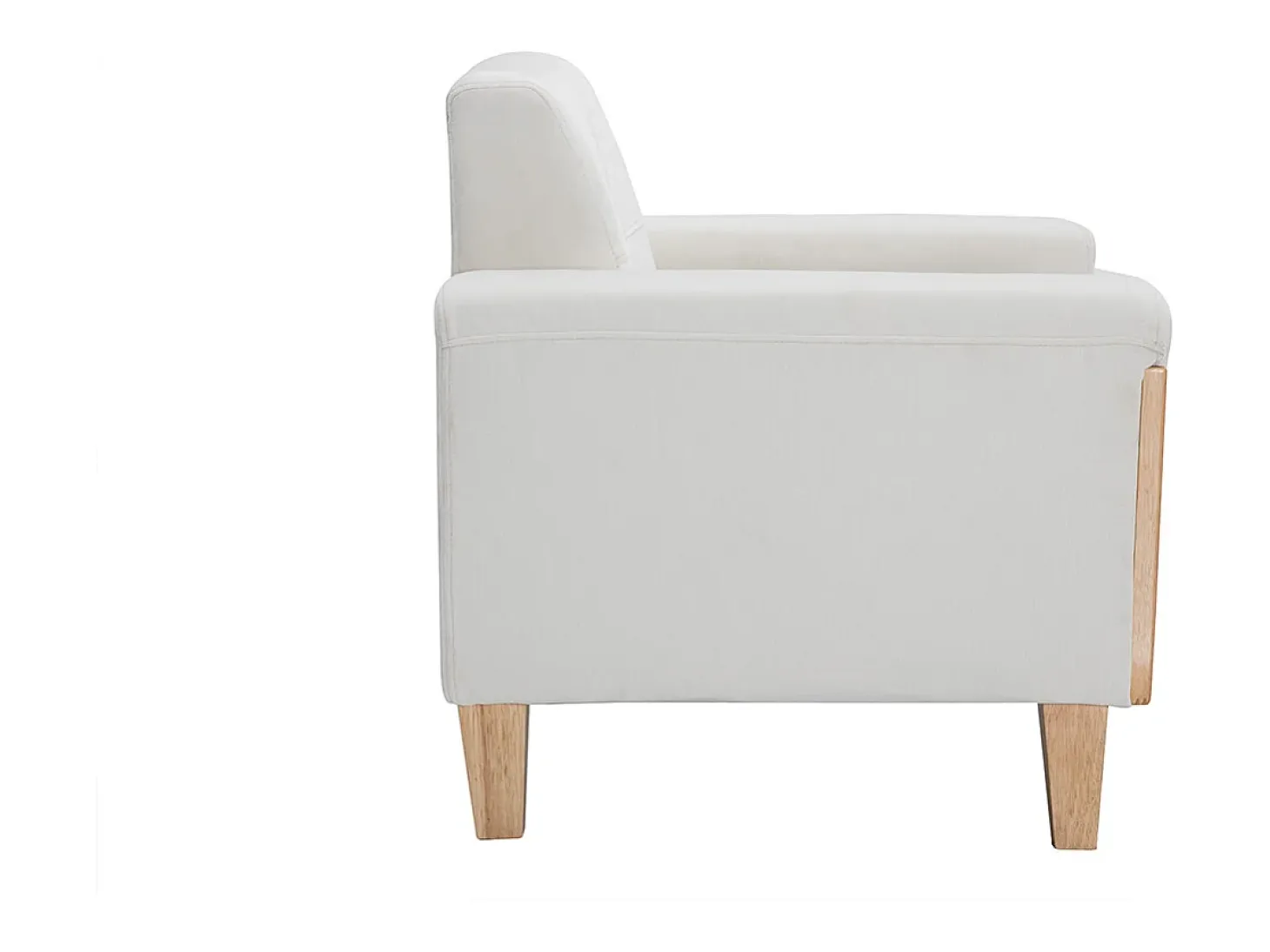 Sillón escandinavo blanco patas madera FJORD