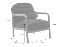 Sillón escandinavo de madera de hevea teñida de nogal y tela de