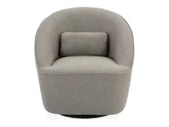 Sillón giratorio de tela 360º con cojín gris beige