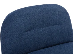 Sillón giratorio de tela texturizada color azul POZETI