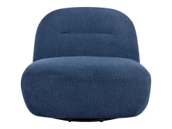 Sillón giratorio de tela texturizada color azul POZETI